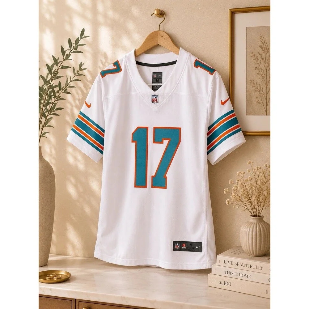 Nike Miami Dolphins Jaylen Waddle #17 Throwback Jersey Youth L 14/16 White NFL